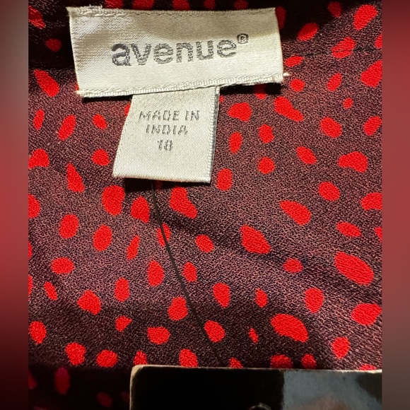 City Chic Meila Red Fleck Top Size 18$ - Picture 6 of 8